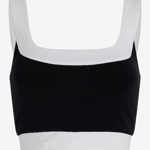 NWT Express Body Contour Stretch Cotton Tipped Square Neck Cropped Tank Size S - Picture 5 of 5
